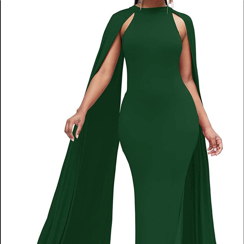 Elegant Evening Gown with Cape